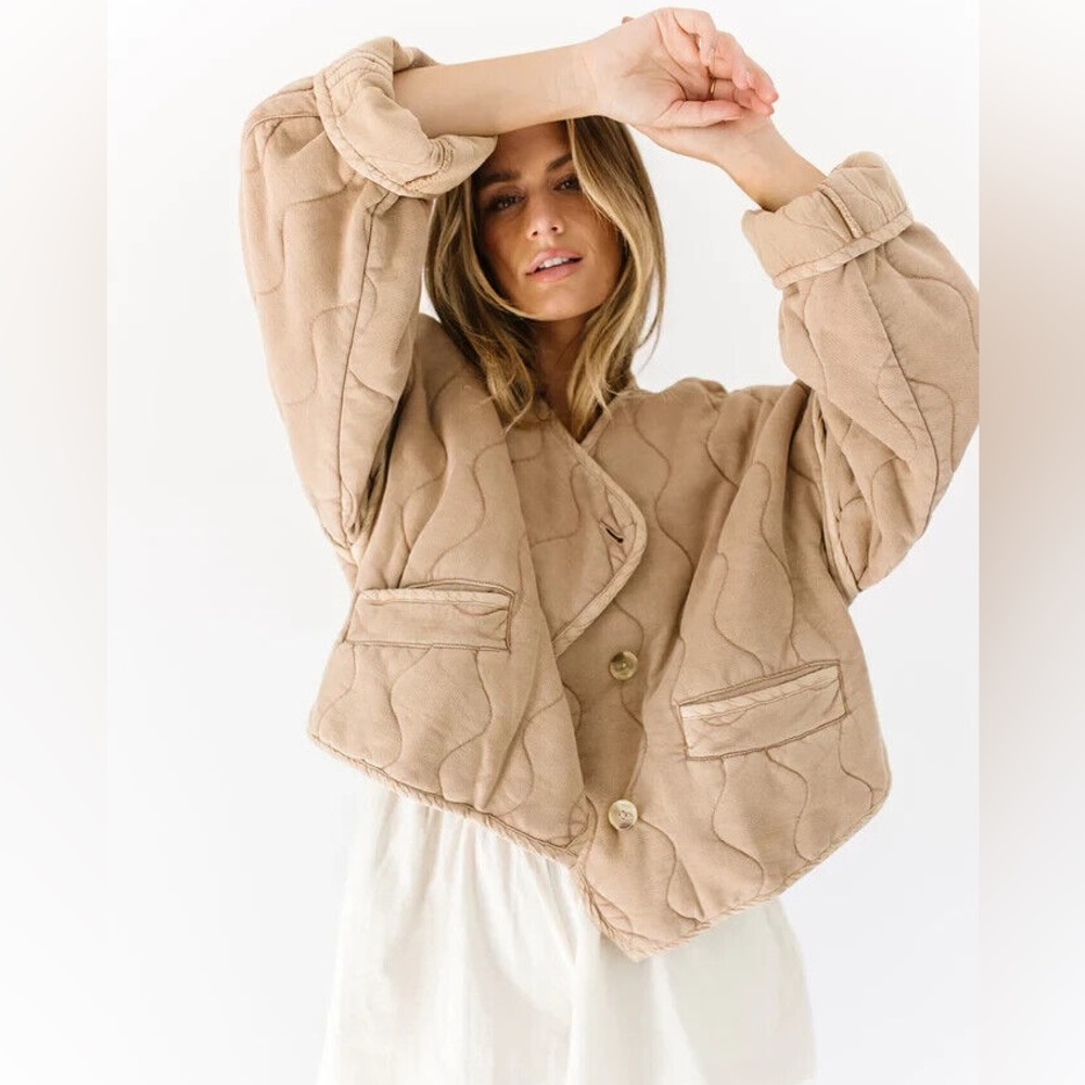 Free People Gwynnie Quilted Jacket, XL